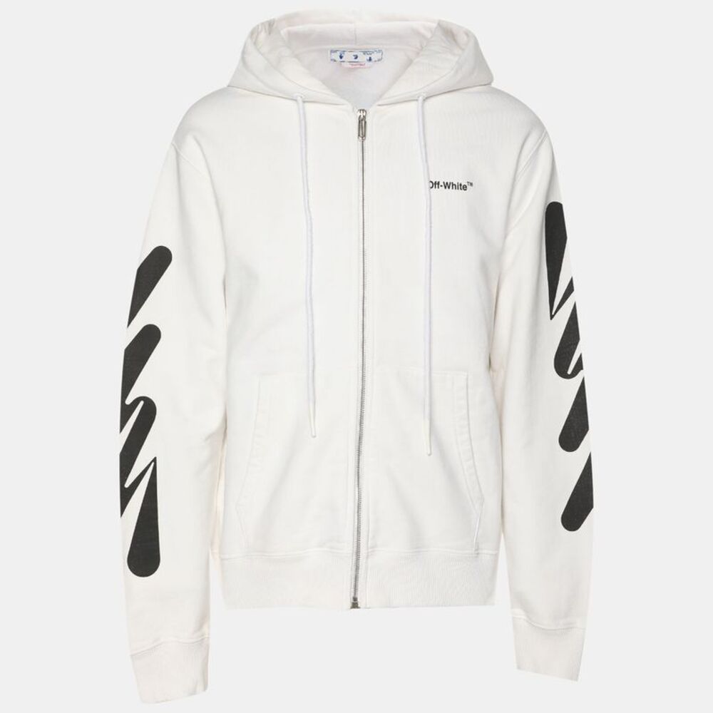 Off-White White Knit Logo Hooded Sweatshirt M